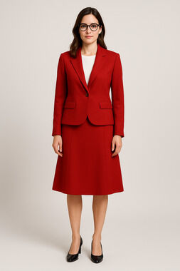 Pendleton 10 Matching 2-Piece 100% Wool Suit Set Blazer A-Line Skirt Jacket Red